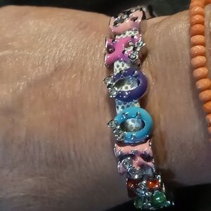 Colorful Brooklyn Name Bracelet Kids Charm Bracelet Like New Sz. 6 To 8 In Long